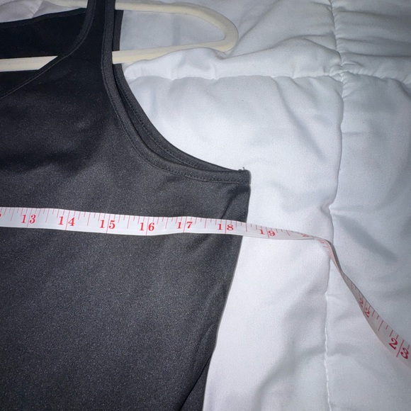 Elegant Black tank with attached Sheer Skirt with White pearl details - Picture 4 of 6